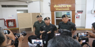 พล.ต.อ.สำราญ นวลมา รอง ผบ.ตร./ผบ.ศปก.ตร.สน  ติดตามสถานการณ์คดีสำคัญเหตุระเบิดและวางเพลิงเผาปั้มน้ำมัน